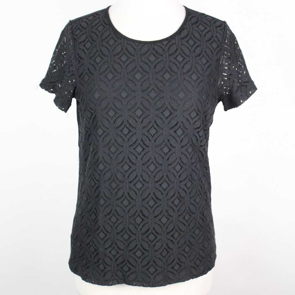 NWT Market & Spruce Womens Small Crochet Lace Top SMALL
